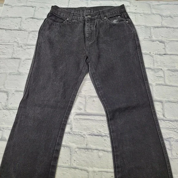 Harley Davidson Black 100% Cotton Bootcut Jeans size 4 Long - Picture 10 of 16